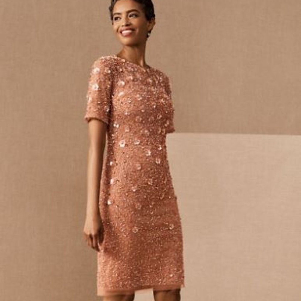 Adrianna Papell for BHLDN Petaluma Beaded Floral Gown in "Sedona" Size 14